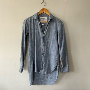 Frank & Eileen Grayson Blue Soft 100% Cotton Button Down Shirt Size XS
